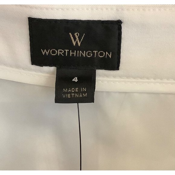 Worthington Womens Size 4 Skirt Ivory Faux Pockets Zippered Front NWT - Picture 4 of 5